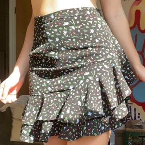 Black Floral Tulip Skirt